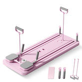Pink Pilates reformer machine set for home workouts