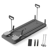 Gray Pilates reformer machine set, foldable pilates reformer, for home workout