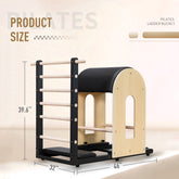 Faittd Pilates Ladder Barrel product size, 46" L x 32" W x 39.6" H
