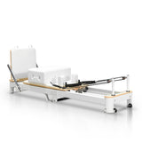 White Aluminum Foldable Pilates Reformer