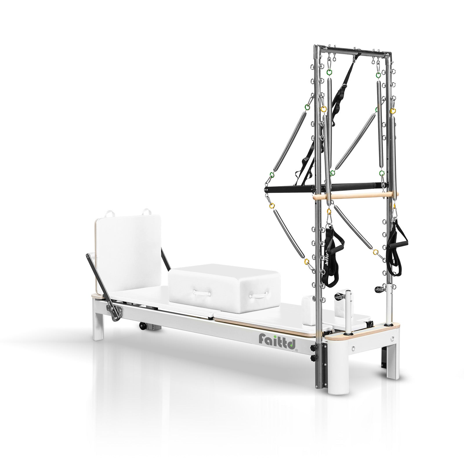 White Aluminum Pilates Reformer With Tower - Faittd