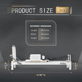 Faittd White Pilates Reformer Dimensions - 96x29x14 inches