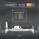 Faittd White Pilates Reformer Dimensions - 96x29x14 inches