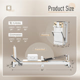 Foldable Pilates Reformer Dimensions - Expanded and Folded