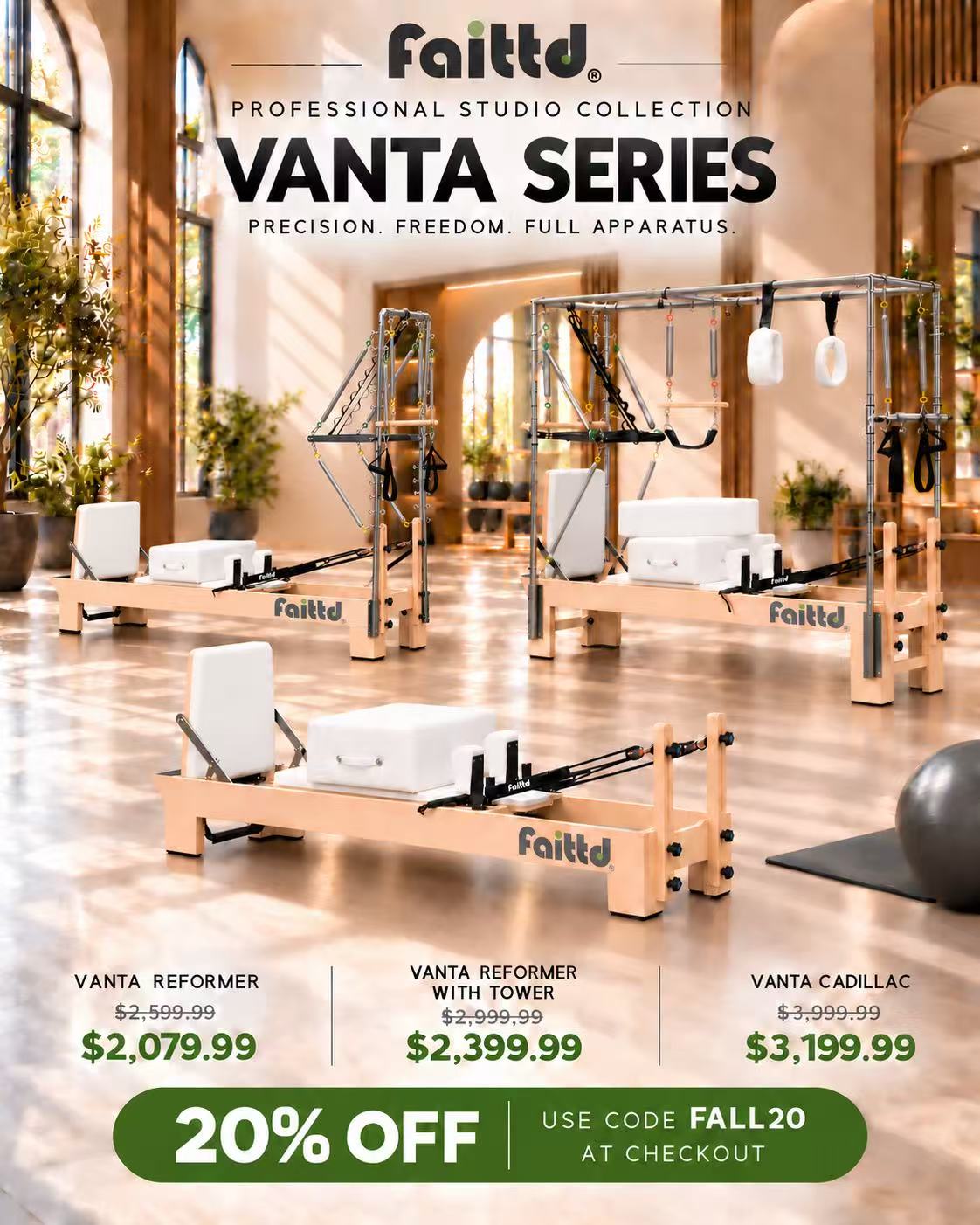 Wooden Pilates Reformer With Tower