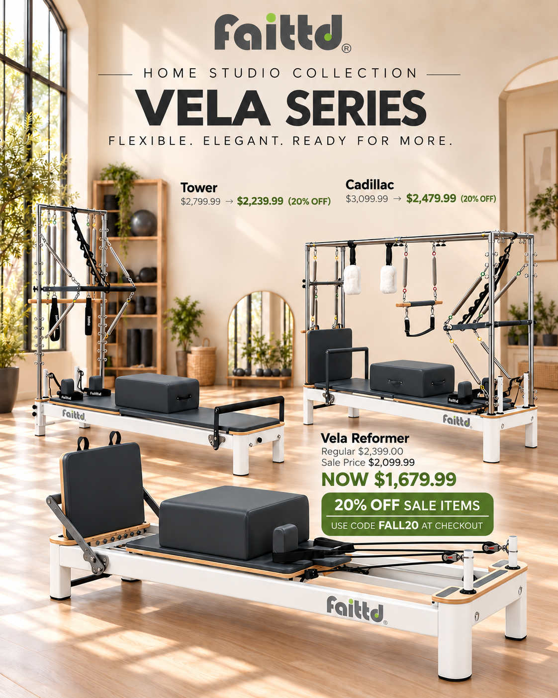 Aluminum Pilates Reformer With Tower