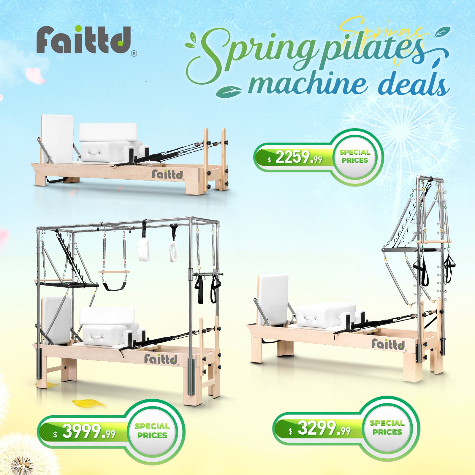 Wooden Pilates Reformer With Tower
