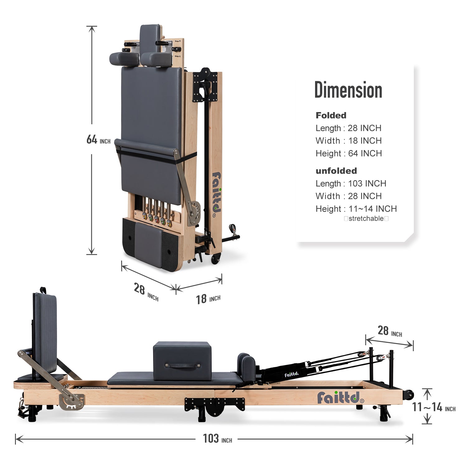 Foldable Pilates Reformer