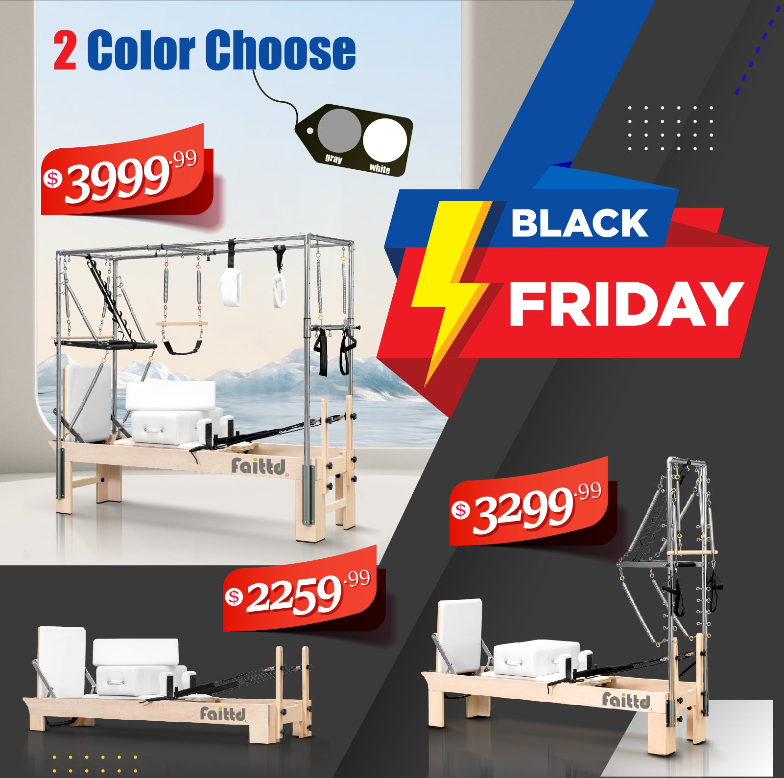 Wooden Pilates Reformer With Tower