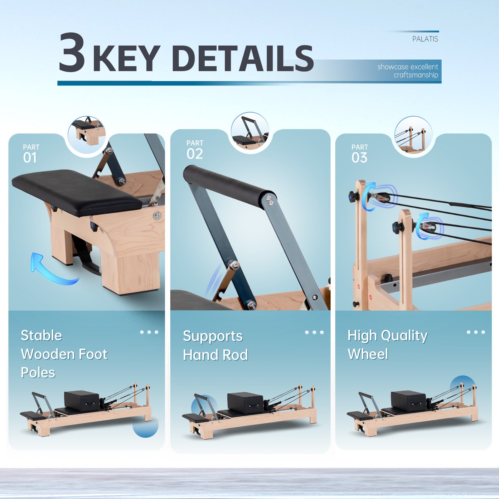 Wooden Pilates Reformer - black