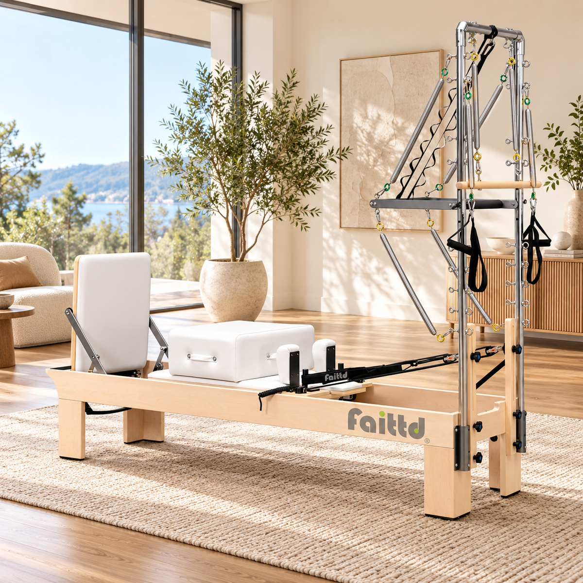 Wooden Pilates Reformer With Tower